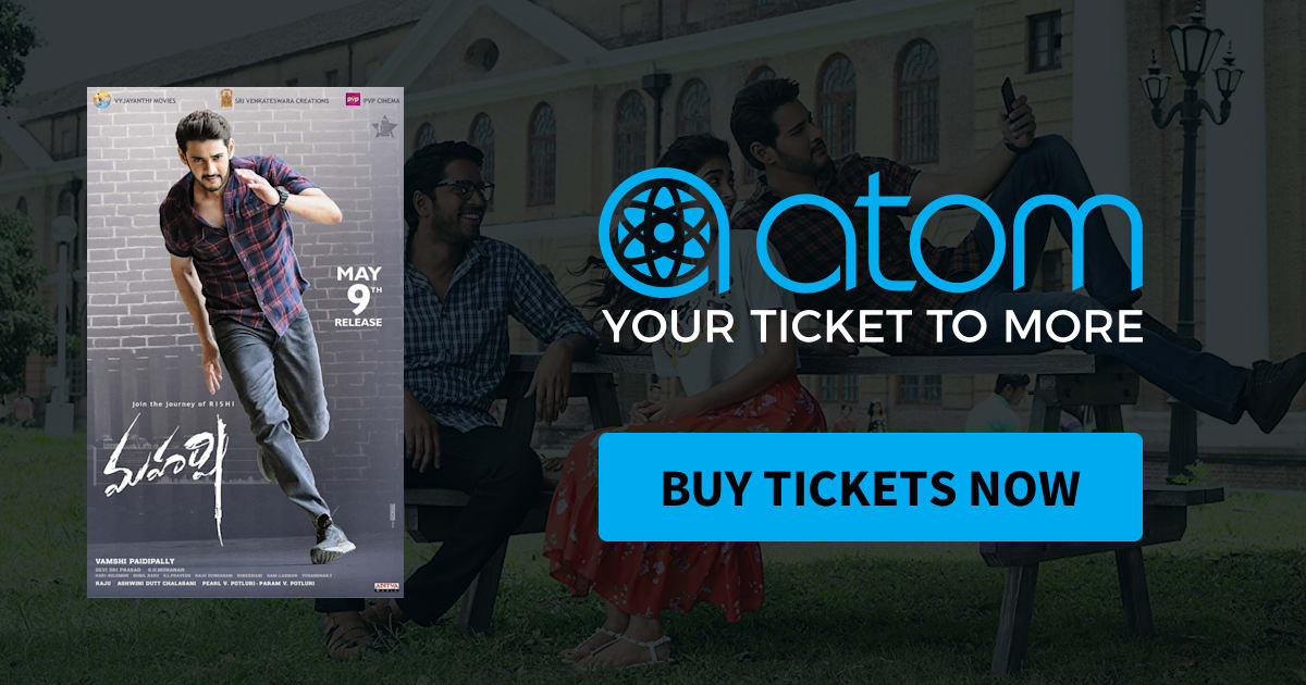 Maharshi Showtimes Tickets Reviews Atom Tickets Mahesh babu, pooja hegde, allari naresh and others. maharshi showtimes tickets reviews